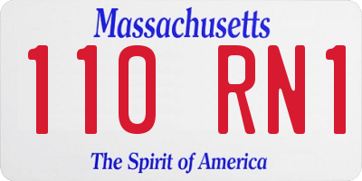 MA license plate 110RN1