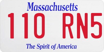 MA license plate 110RN5
