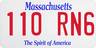 MA license plate 110RN6