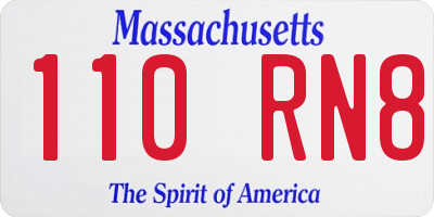 MA license plate 110RN8