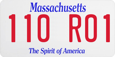MA license plate 110RO1