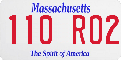 MA license plate 110RO2