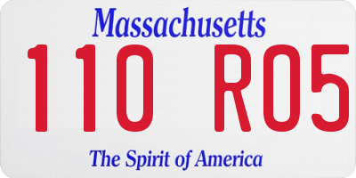 MA license plate 110RO5