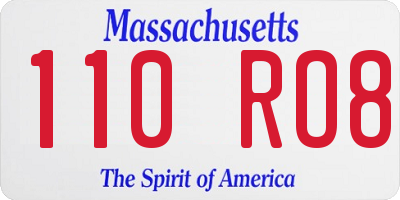 MA license plate 110RO8