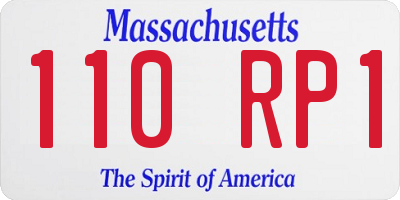 MA license plate 110RP1