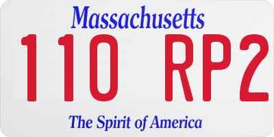 MA license plate 110RP2