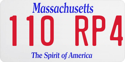 MA license plate 110RP4