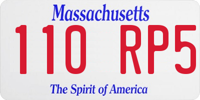 MA license plate 110RP5