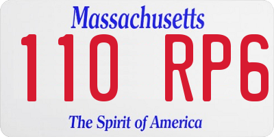 MA license plate 110RP6
