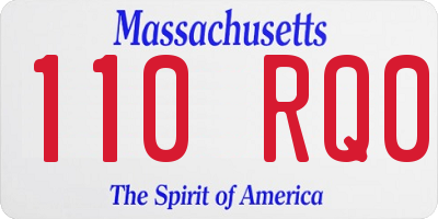 MA license plate 110RQ0