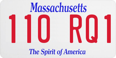 MA license plate 110RQ1