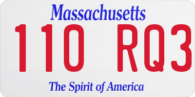 MA license plate 110RQ3