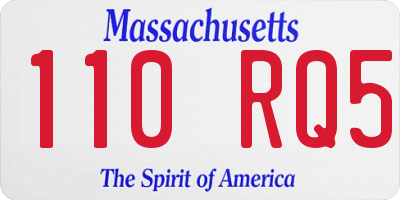 MA license plate 110RQ5