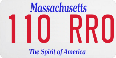 MA license plate 110RR0