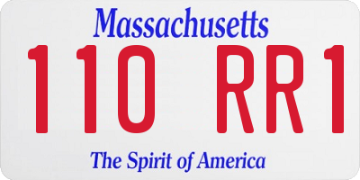 MA license plate 110RR1