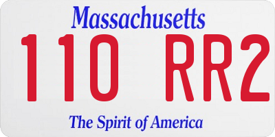 MA license plate 110RR2