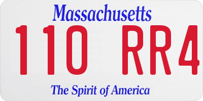 MA license plate 110RR4