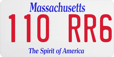 MA license plate 110RR6