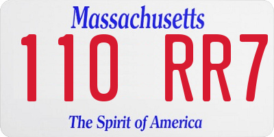 MA license plate 110RR7