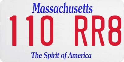 MA license plate 110RR8