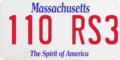 MA license plate 110RS3