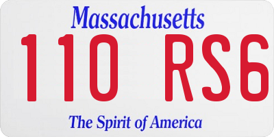 MA license plate 110RS6