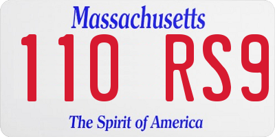 MA license plate 110RS9