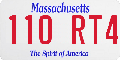 MA license plate 110RT4