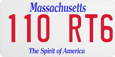 MA license plate 110RT6