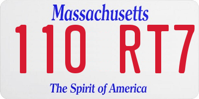 MA license plate 110RT7