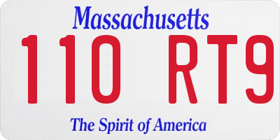 MA license plate 110RT9
