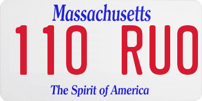 MA license plate 110RU0
