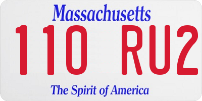 MA license plate 110RU2