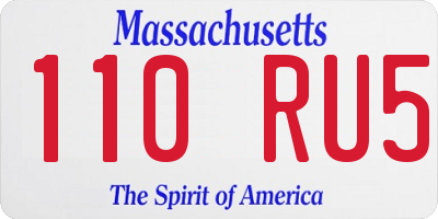 MA license plate 110RU5