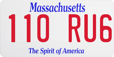 MA license plate 110RU6