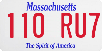 MA license plate 110RU7