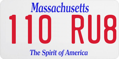MA license plate 110RU8