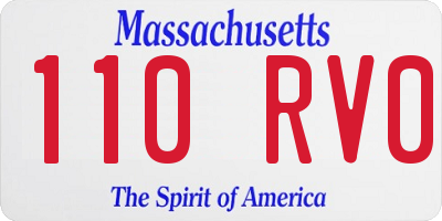 MA license plate 110RV0
