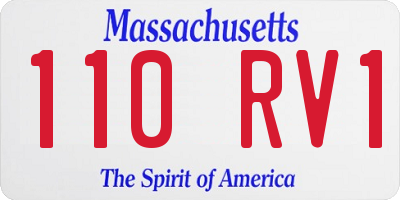 MA license plate 110RV1