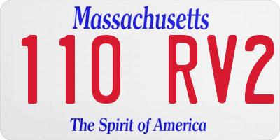 MA license plate 110RV2
