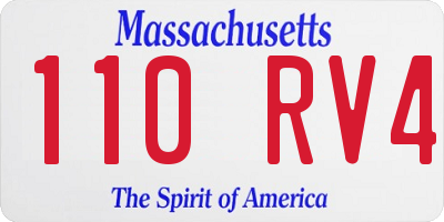 MA license plate 110RV4