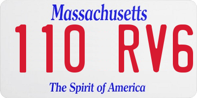 MA license plate 110RV6