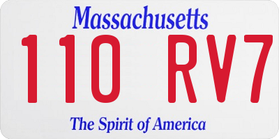 MA license plate 110RV7