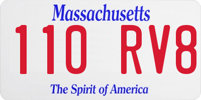 MA license plate 110RV8