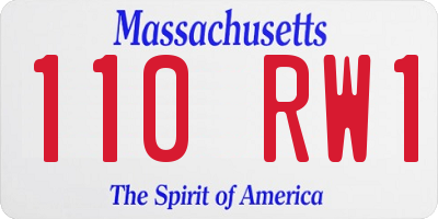 MA license plate 110RW1