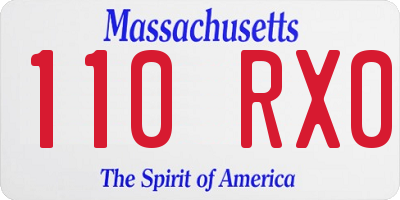 MA license plate 110RX0