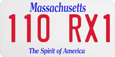 MA license plate 110RX1