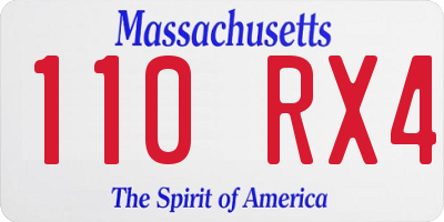 MA license plate 110RX4