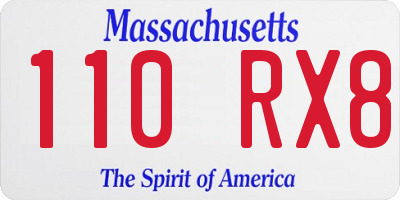 MA license plate 110RX8