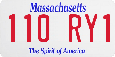MA license plate 110RY1
